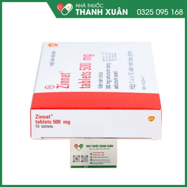 Zinnat tablets 500mg thuốc trị nhiễm khuẩn (1 vỉ x 10 viên)